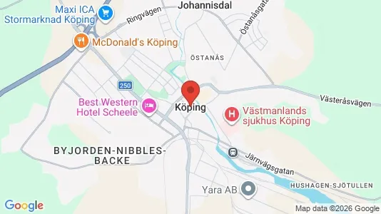 Lagerlokaler till försäljning i Köping - kort over placeringen