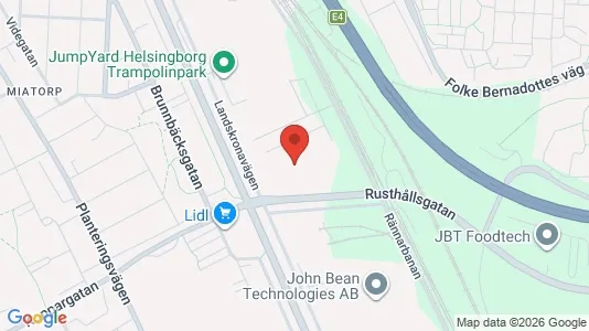 Lagerlokaler att hyra i Helsingborg - kort over placeringen