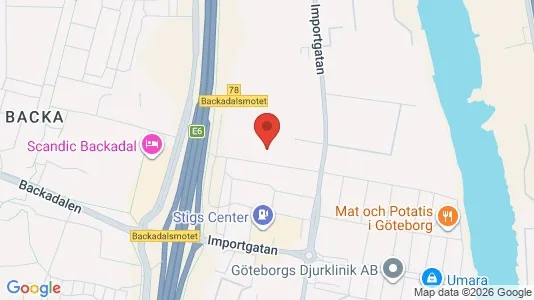 Lagerlokaler att hyra i Göteborg Östra - kort over placeringen