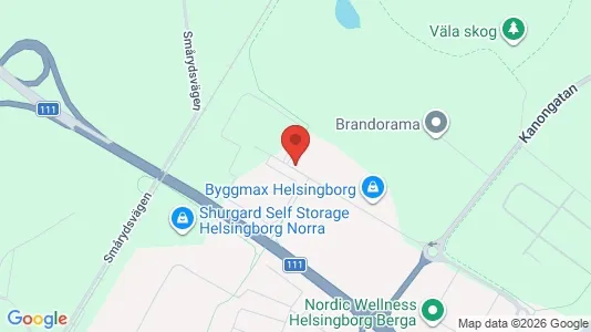 Lagerlokaler att hyra i Helsingborg - kort over placeringen