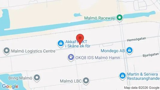 Lagerlokaler att hyra i Malmö Centrum - kort over placeringen