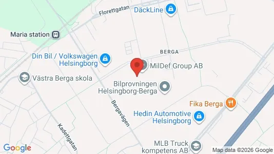 Lagerlokaler att hyra i Helsingborg - kort over placeringen
