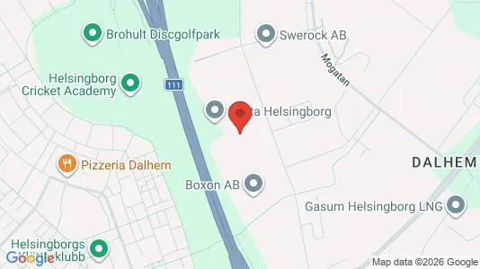 Lagerlokaler att hyra i Helsingborg - kort over placeringen