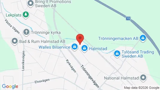 Lagerlokaler till försäljning i Halmstad - kort over placeringen