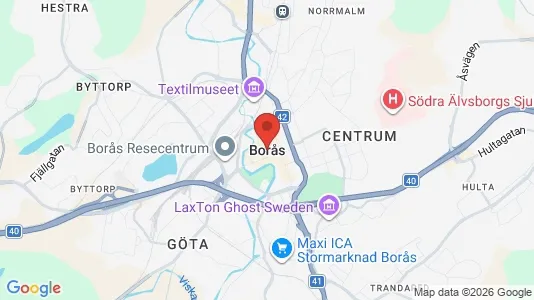 Lagerlokaler att hyra i Borås - kort over placeringen