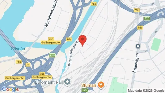 Lagerlokaler att hyra i Göteborg Centrum - kort over placeringen