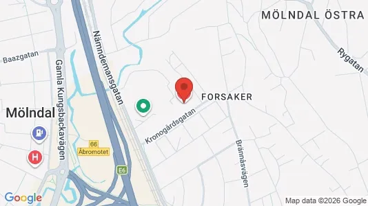 Lagerlokaler att hyra i Mölndal - kort over placeringen