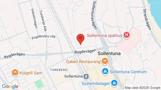 Lagerlokaler att hyra i Sollentuna - kort over placeringen