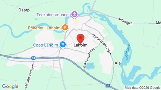 Kontorslokaler att hyra i Laholm - kort over placeringen