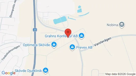 Industrilokaler att hyra i Skövde - kort over placeringen