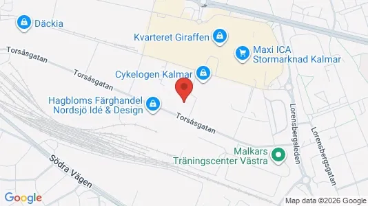 Lagerlokaler att hyra i Kalmar - kort over placeringen