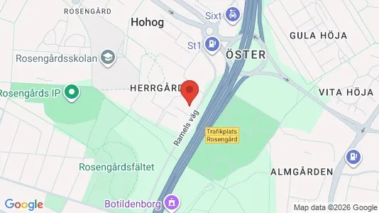 Lagerlokaler att hyra i Rosengård - kort over placeringen
