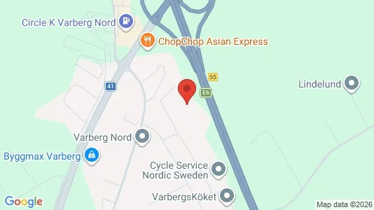 Lagerlokaler att hyra i Varberg - kort over placeringen