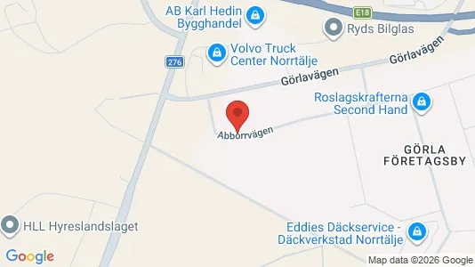 Lagerlokaler att hyra i Norrtälje - kort over placeringen