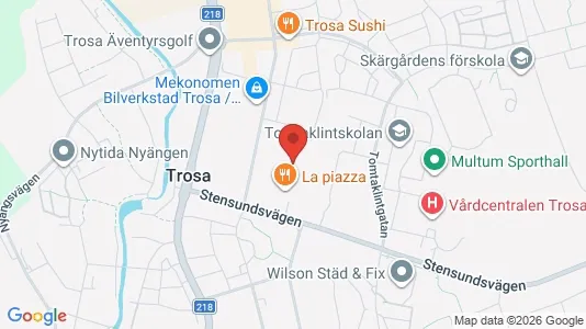 Lagerlokaler att hyra i Trosa - kort over placeringen