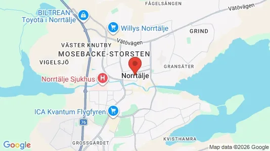 Industrilokaler att hyra i Norrtälje - kort over placeringen