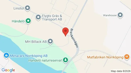 Lagerlokaler att hyra i Norrköping - kort over placeringen