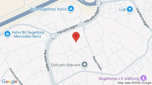 Lagerlokaler att hyra i Huddinge - kort over placeringen