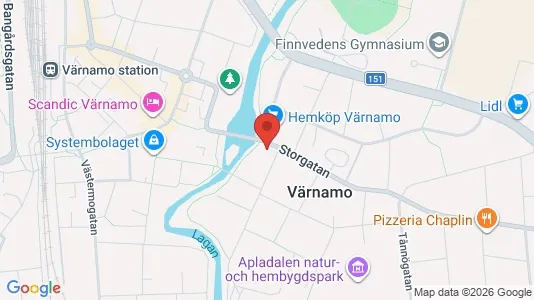 Lagerlokaler att hyra i Värnamo - kort over placeringen