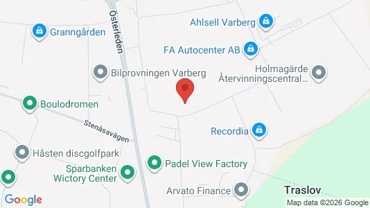 Kontorslokaler att hyra i Varberg - kort over placeringen