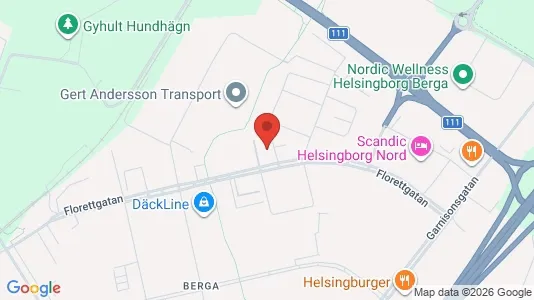 Lagerlokaler att hyra i Helsingborg - kort over placeringen