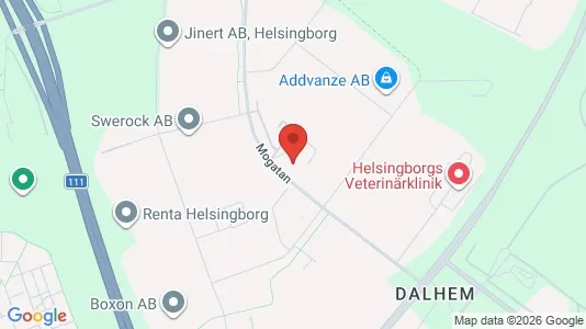 Lagerlokaler att hyra i Helsingborg - kort over placeringen
